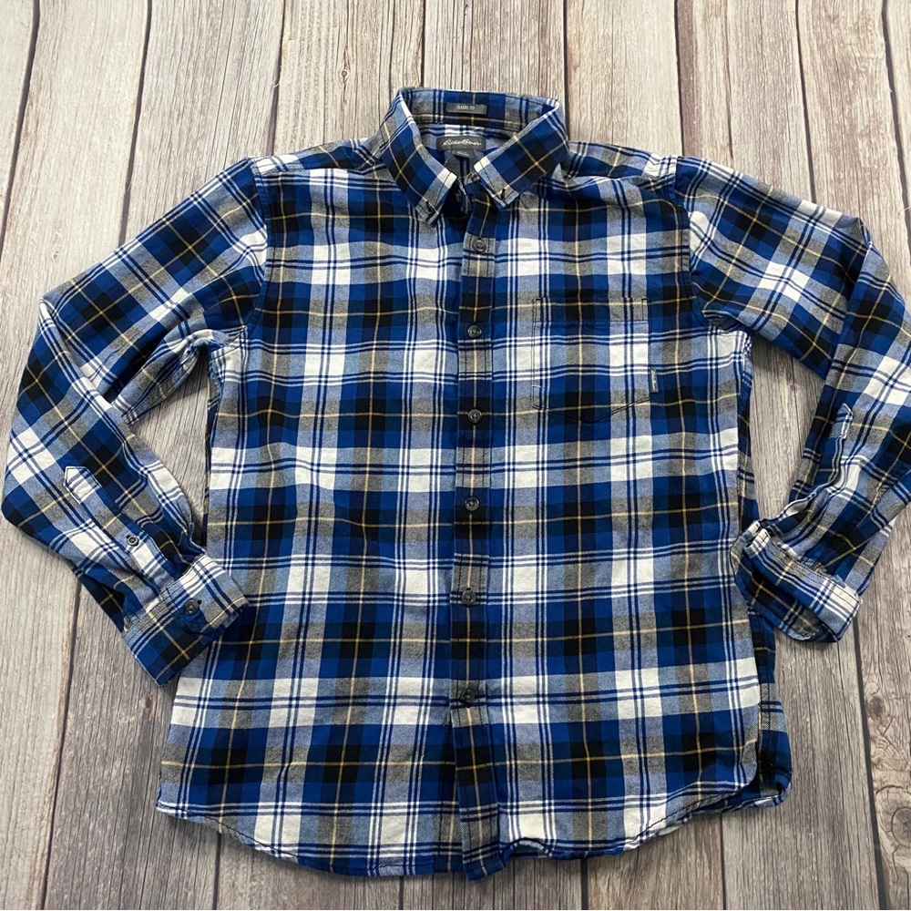 Eddie Bauer Plaid Men’s Medium Long Sleeve Button-Up Classic Fit Shirt.